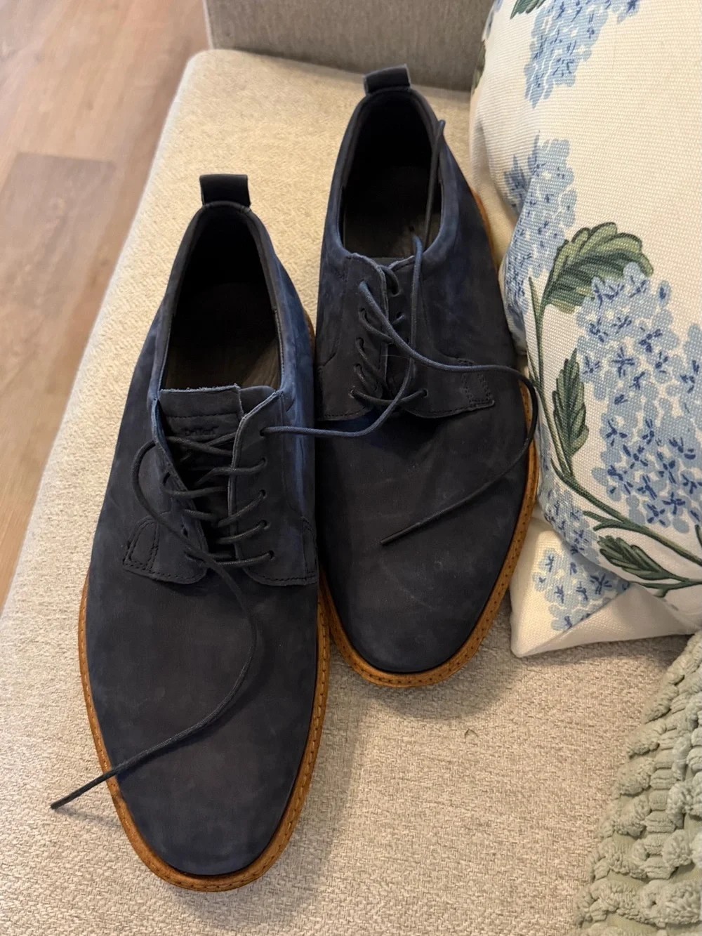 ECCO ST.1 Hybrid Derby Shoes Navy Nubuck Leather Men’s EU 41 US 7-7.5